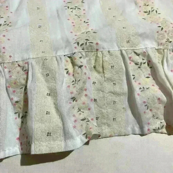 Vintage Homespun Gunne Sax Style 1970s Striped Cottagecore Floral Prairie Dress - Picture 16 of 16